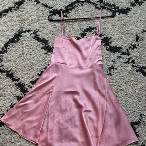 Elegant Pink Satin Dress